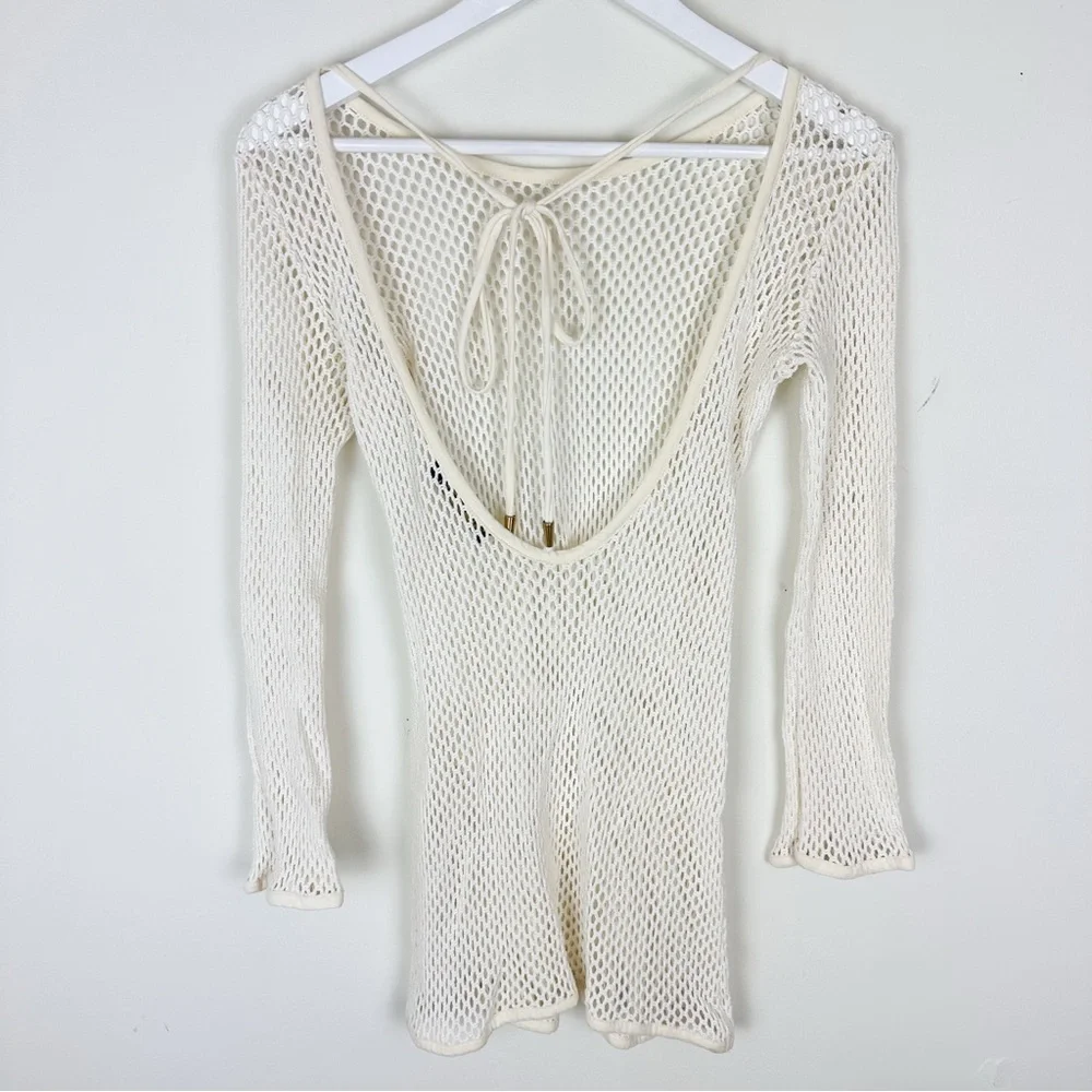 Vix Paula Hermanny Swimwear Long Sleeve Knit Mini Coverup - Picture 5 of 9